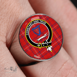 Scottish Rose of Kilravock Modern Clan Tartan Ring - Crest Classic Scottish Plaid Tartan Plaid