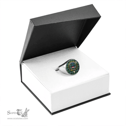 Scottish Rose Hunting Ancient Clan Tartan Ring - Crest Classic Scottish Plaid Tartan Plaid