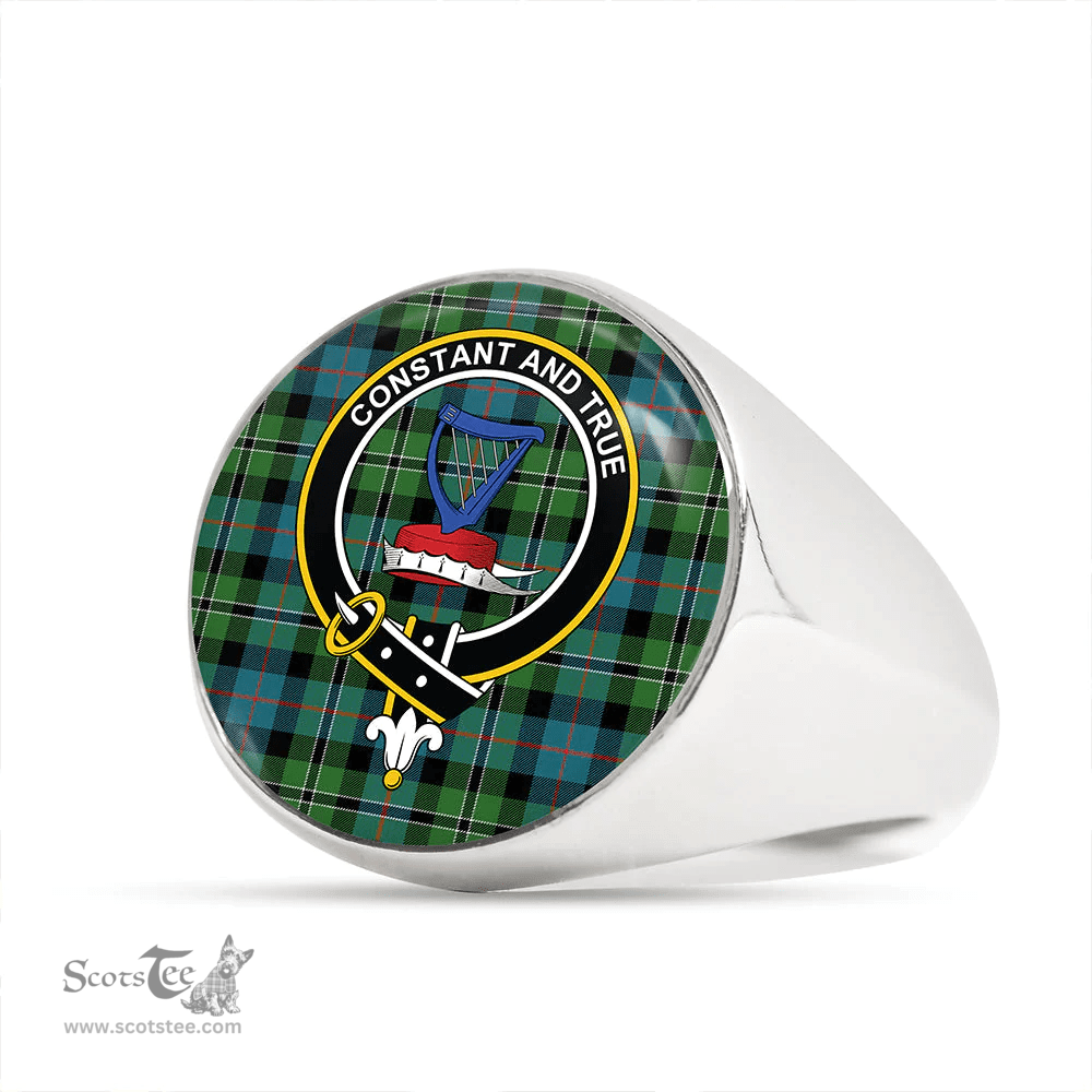 Scottish Rose Hunting Ancient Clan Tartan Ring - Crest Classic Scottish Plaid Tartan Plaid