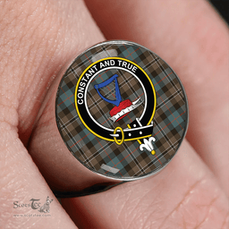 Scottish Rose Hunting Weathered Clan Tartan Ring - Crest Classic Scottish Plaid Tartan Plaid