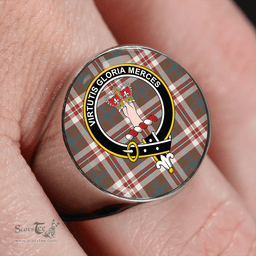 Scottish Robertson Dress Weathered Clan Tartan Ring - Crest Classic Scottish Plaid Tartan Plaid