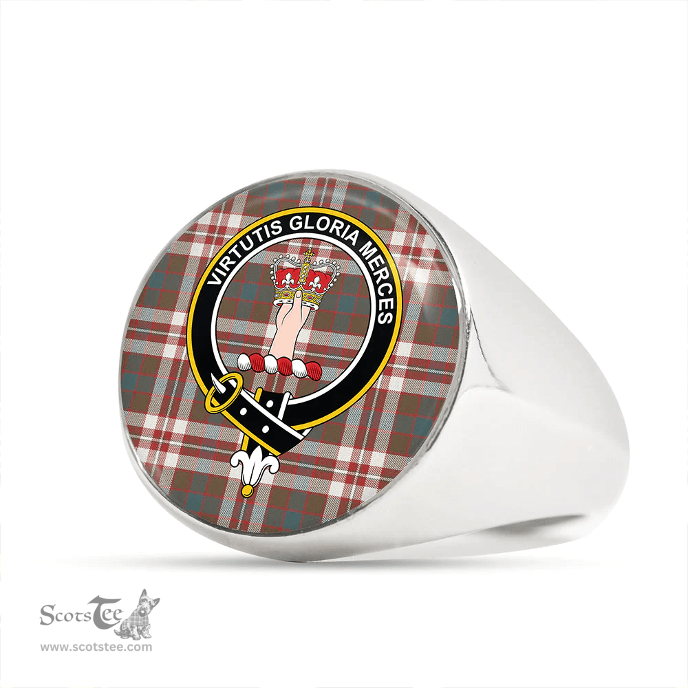 Scottish Robertson Dress Weathered Clan Tartan Ring - Crest Classic Scottish Plaid Tartan Plaid