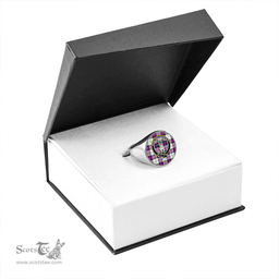 Scottish Ross Dress Purple Clan Tartan Ring - Crest Classic Scottish Plaid Tartan Plaid