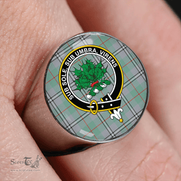 Scottish Irvine of Glentulchan Ancient Clan Tartan Ring - Crest Classic Scottish Plaid Tartan Plaid