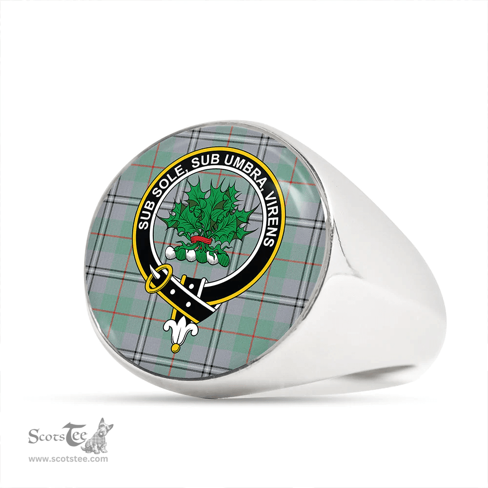 Scottish Irvine of Glentulchan Ancient Clan Tartan Ring - Crest Classic Scottish Plaid Tartan Plaid