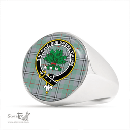 Scottish Irvine of Glentulchan Ancient Clan Tartan Ring - Crest Classic Scottish Plaid Tartan Plaid