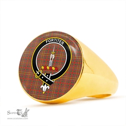 Scottish MacAlister (Gourlay Steele Collection) Ancient Clan Tartan Ring - Crest Classic Scottish Plaid Tartan Plaid