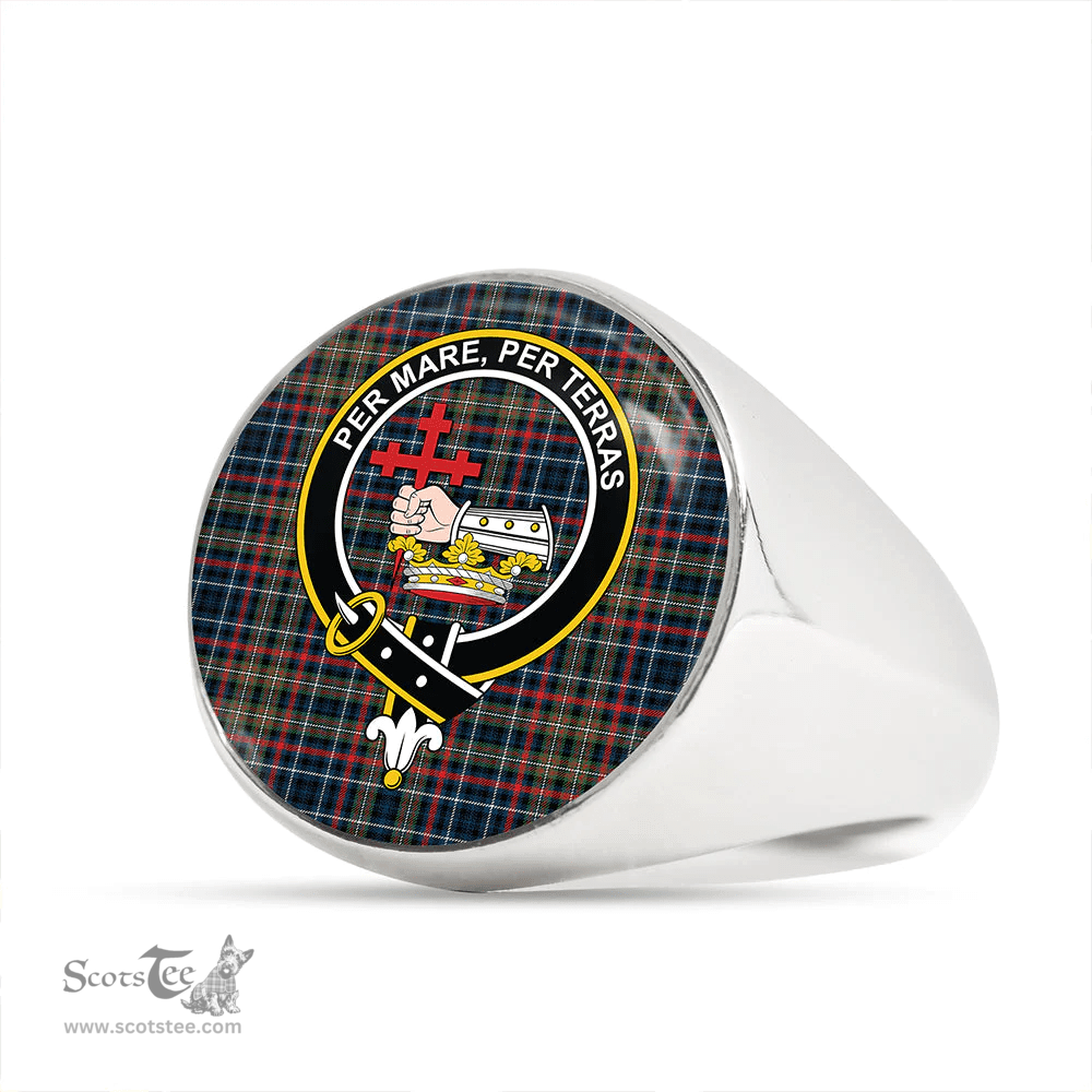 Scottish MacDonald Flora (Donald Flora) Plaid Artifact Modern Clan Tartan Ring - Crest Classic Scottish Plaid Tartan Plaid