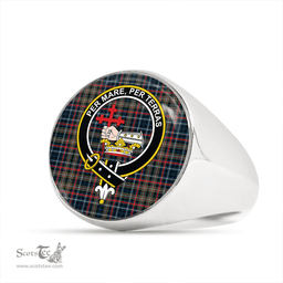Scottish MacDonald Flora (Donald Flora) Plaid Artifact Modern Clan Tartan Ring - Crest Classic Scottish Plaid Tartan Plaid