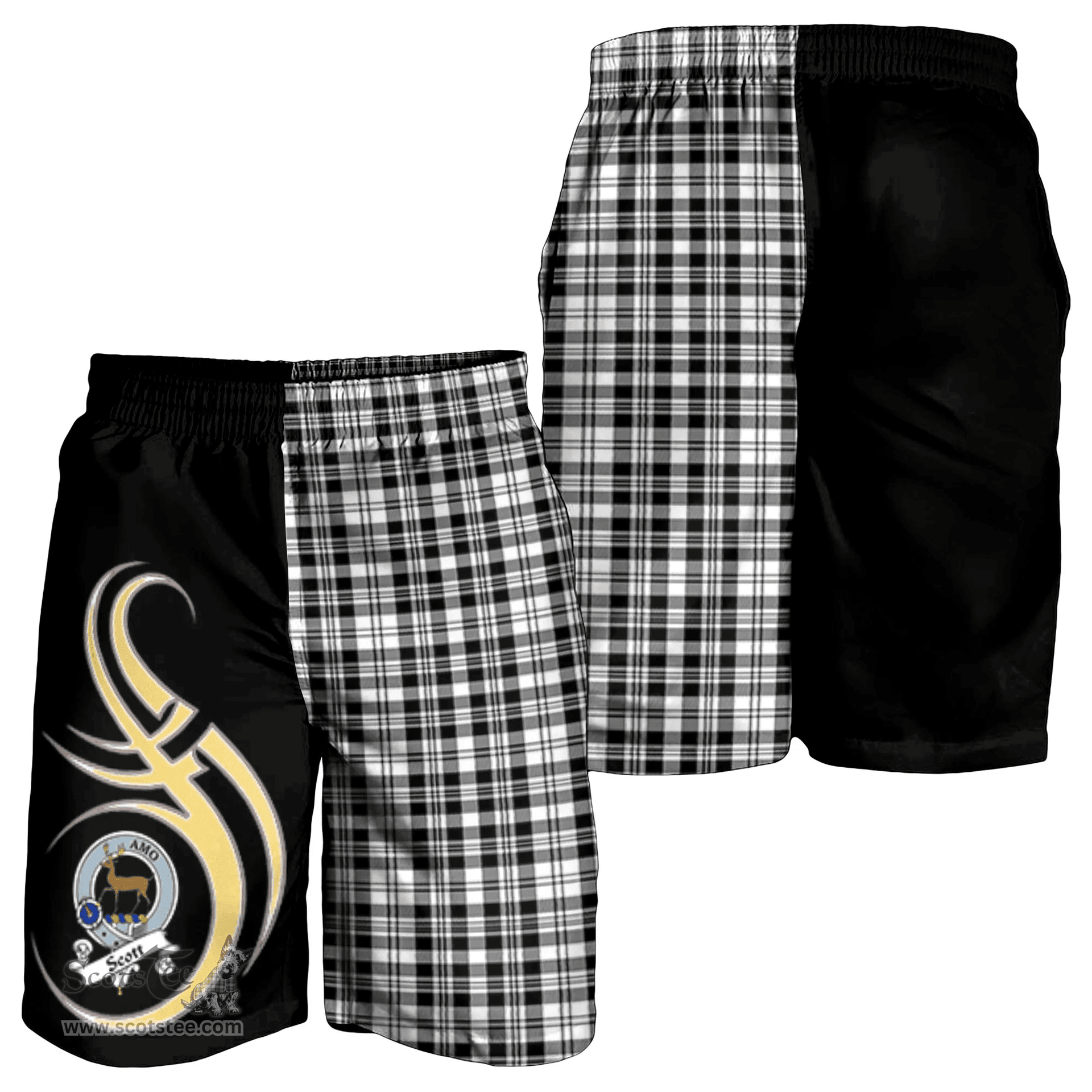 Scott Black White Modern Clan Believe In Me Men Short K23