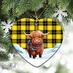 Scottish Barclay Dress Modern Tartan Christmas Ceramic Ornament - Highland Cows Snow Style - Tartan Christmas Ornaments Scottish Plaid Tartan Plaid - ScotsTee - scotstee.com
