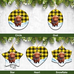 Scottish Barclay Dress Modern Tartan Christmas Ceramic Ornament - Highland Cows Snow Style - Tartan Christmas Ornaments Scottish Plaid Tartan Plaid - ScotsTee - scotstee.com