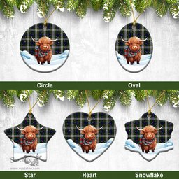 Scottish Blair Dress Tartan Christmas Ceramic Ornament - Highland Cows Snow Style - Tartan Christmas Ornaments Scottish Plaid Tartan Plaid - ScotsTee - scotstee.com