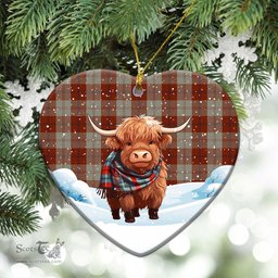 Scottish Davidson Dress Dancers Tartan Christmas Ceramic Ornament - Highland Cows Snow Style - Tartan Christmas Ornaments Scottish Plaid Tartan Plaid - ScotsTee - scotstee.com
