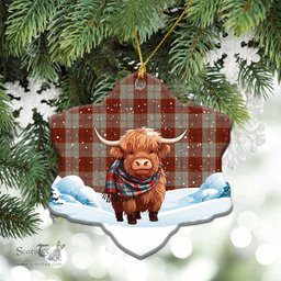 Scottish Davidson Dress Dancers Tartan Christmas Ceramic Ornament - Highland Cows Snow Style - Tartan Christmas Ornaments Scottish Plaid Tartan Plaid - ScotsTee - scotstee.com