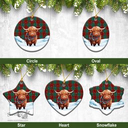 Scottish McCook Tartan Christmas Ceramic Ornament - Highland Cows Snow Style - Tartan Christmas Ornaments Scottish Plaid Tartan Plaid - ScotsTee - scotstee.com