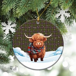 Scottish McVicker Tartan Christmas Ceramic Ornament - Highland Cows Snow Style - Tartan Christmas Ornaments Scottish Plaid Tartan Plaid - ScotsTee - scotstee.com