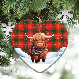 Scottish McPhee Tartan Christmas Ceramic Ornament - Highland Cows Snow Style - Tartan Christmas Ornaments Scottish Plaid Tartan Plaid - ScotsTee - scotstee.com