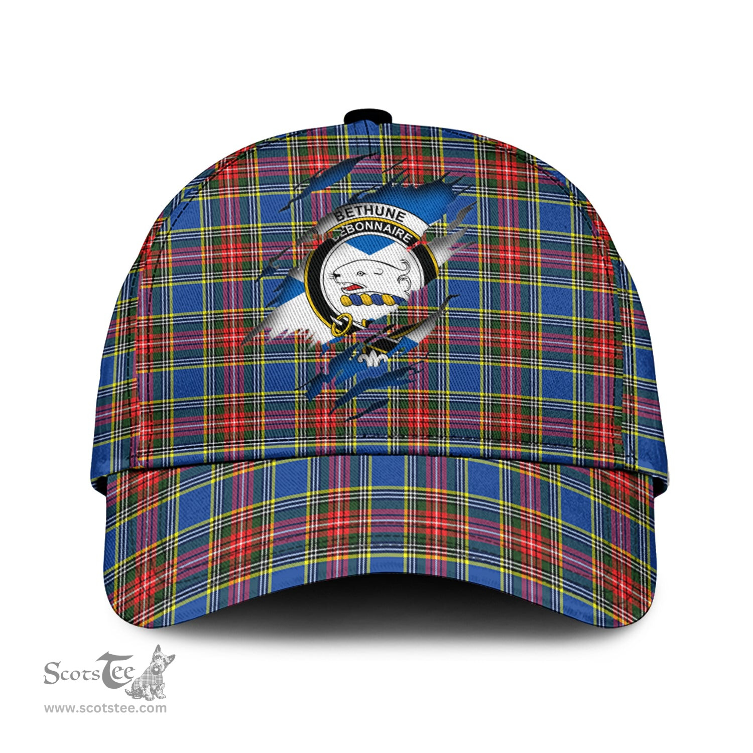 Scottish Bethune Family Crest In Me Style Tartan Cap ScotsTee Shop - Tartan Plaid - scotstee.com