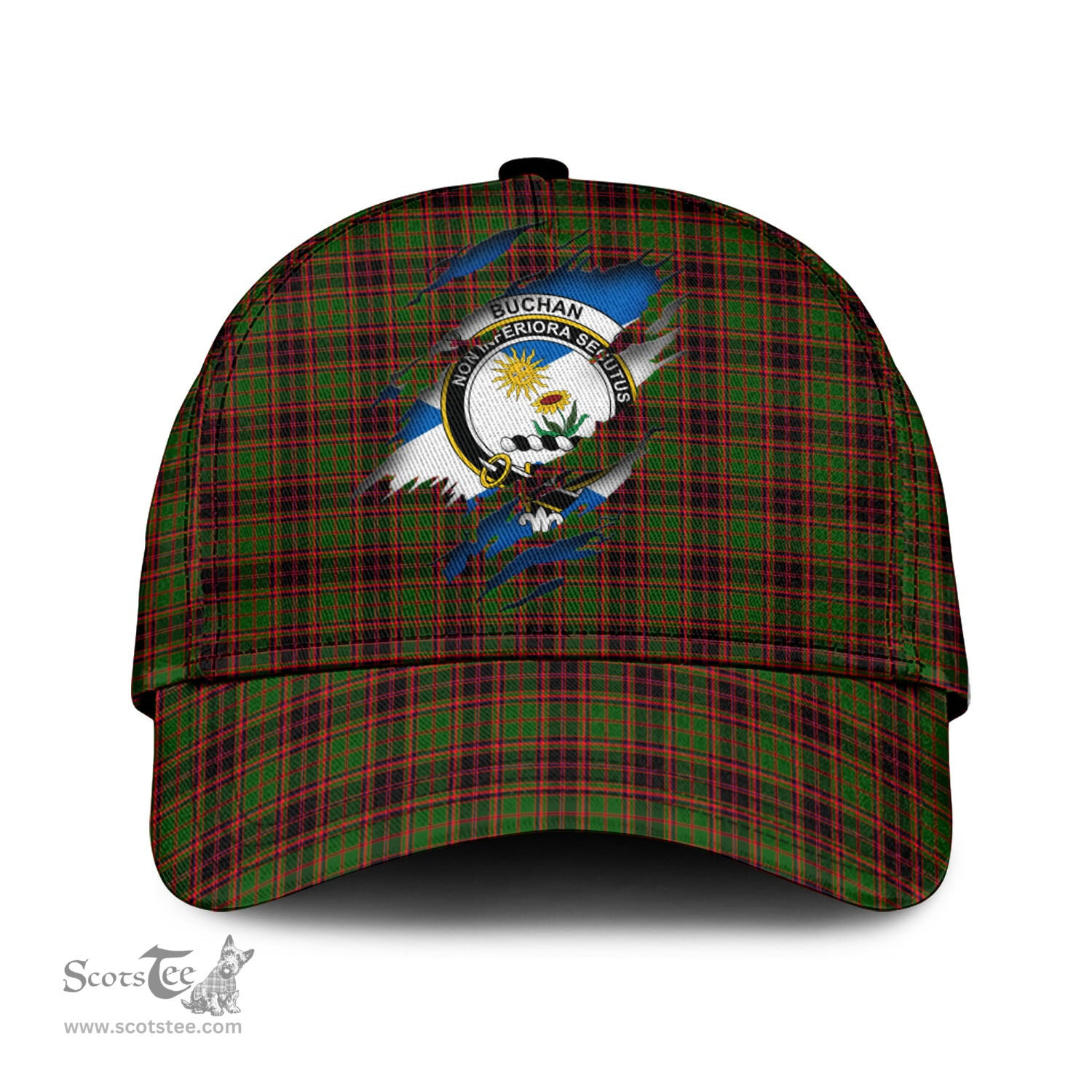 Scottish Buchan Modern Family Crest In Me Style Tartan Cap ScotsTee Shop - Tartan Plaid - scotstee.com