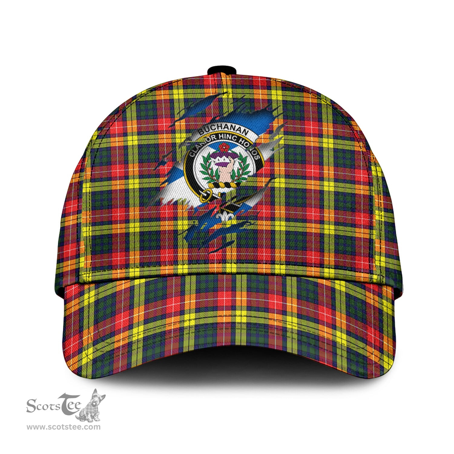 Scottish Buchanan Modern Family Crest In Me Style Tartan Cap ScotsTee Shop - Tartan Plaid - scotstee.com