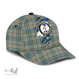 Scottish Balfour Blue Family Crest In Me Style Tartan Cap ScotsTee Shop - Tartan Plaid - scotstee.com