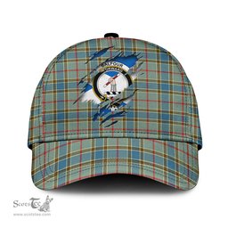 Scottish Balfour Blue Family Crest In Me Style Tartan Cap ScotsTee Shop - Tartan Plaid - scotstee.com