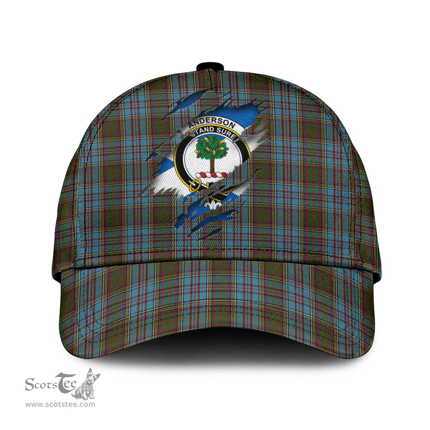 Scottish Anderson Family Crest In Me Style Tartan Cap ScotsTee Shop - Tartan Plaid - scotstee.com