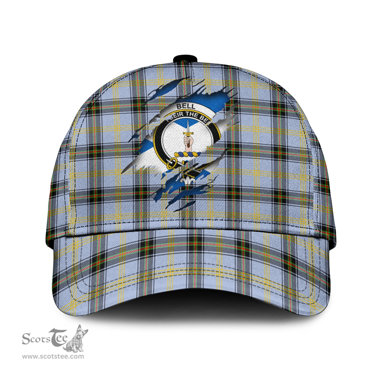 Scottish Bell Family Crest In Me Style Tartan Cap ScotsTee Shop - Tartan Plaid - scotstee.com