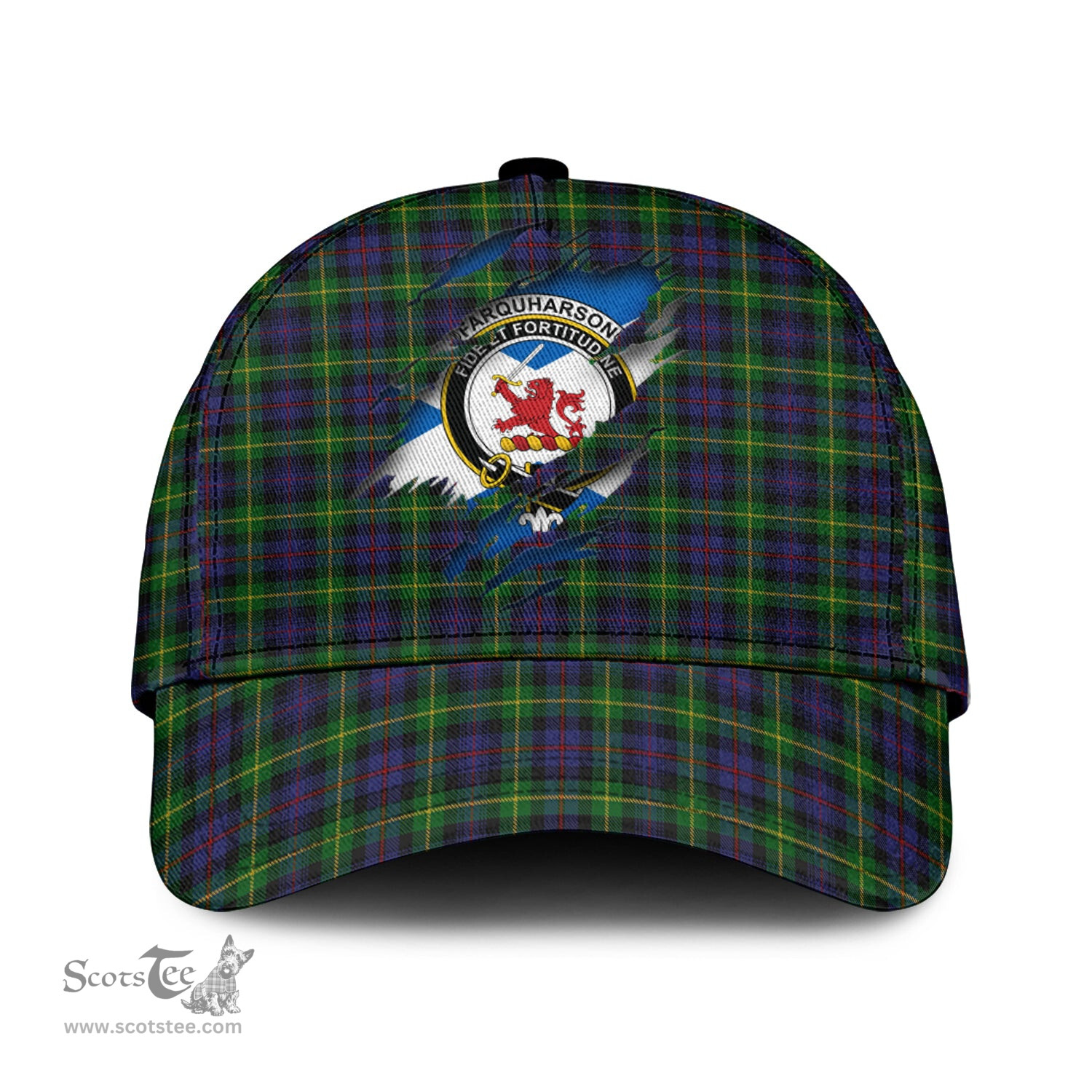 Scottish Farquharson Family Crest In Me Style Tartan Cap ScotsTee Shop - Tartan Plaid - scotstee.com