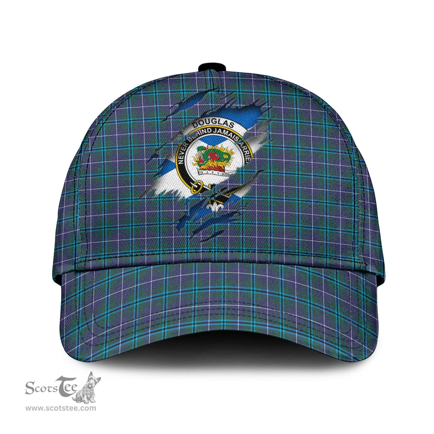 Scottish Douglas Modern Family Crest In Me Style Tartan Cap ScotsTee Shop - Tartan Plaid - scotstee.com