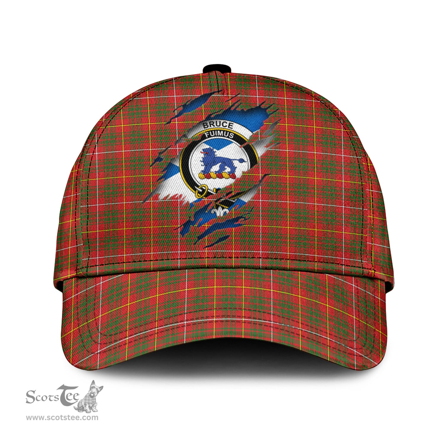 Scottish Bruce Modern Family Crest In Me Style Tartan Cap ScotsTee Shop - Tartan Plaid - scotstee.com