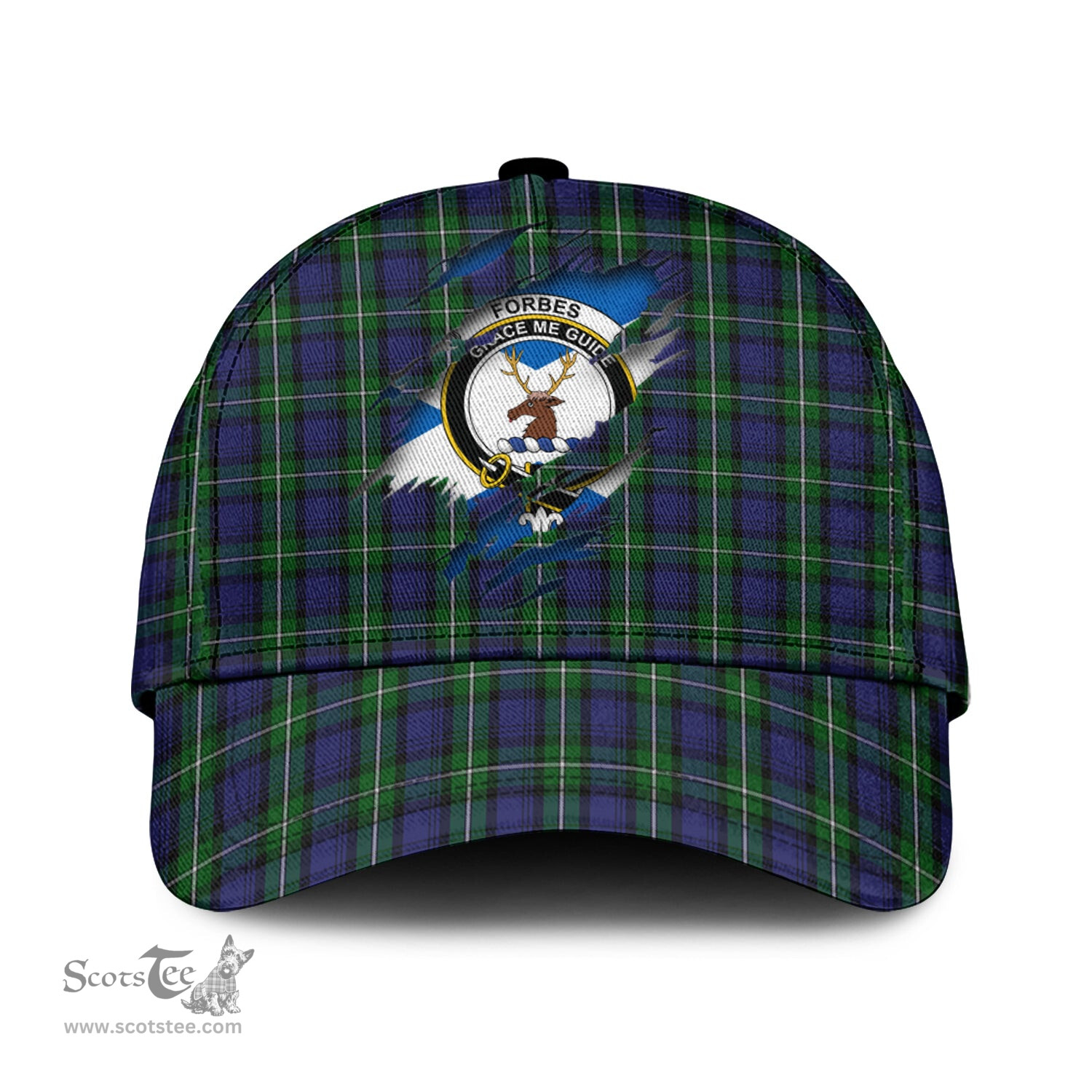 Scottish Forbes Family Crest In Me Style Tartan Cap ScotsTee Shop - Tartan Plaid - scotstee.com