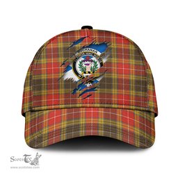 Scottish Buchanan Old Set Weathered Family Crest In Me Style Tartan Cap ScotsTee Shop - Tartan Plaid - scotstee.com