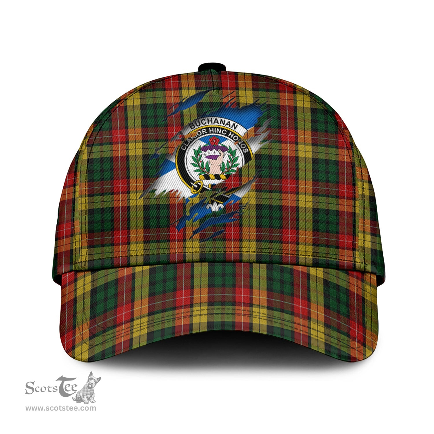 Scottish Buchanan Family Crest In Me Style Tartan Cap ScotsTee Shop - Tartan Plaid - scotstee.com