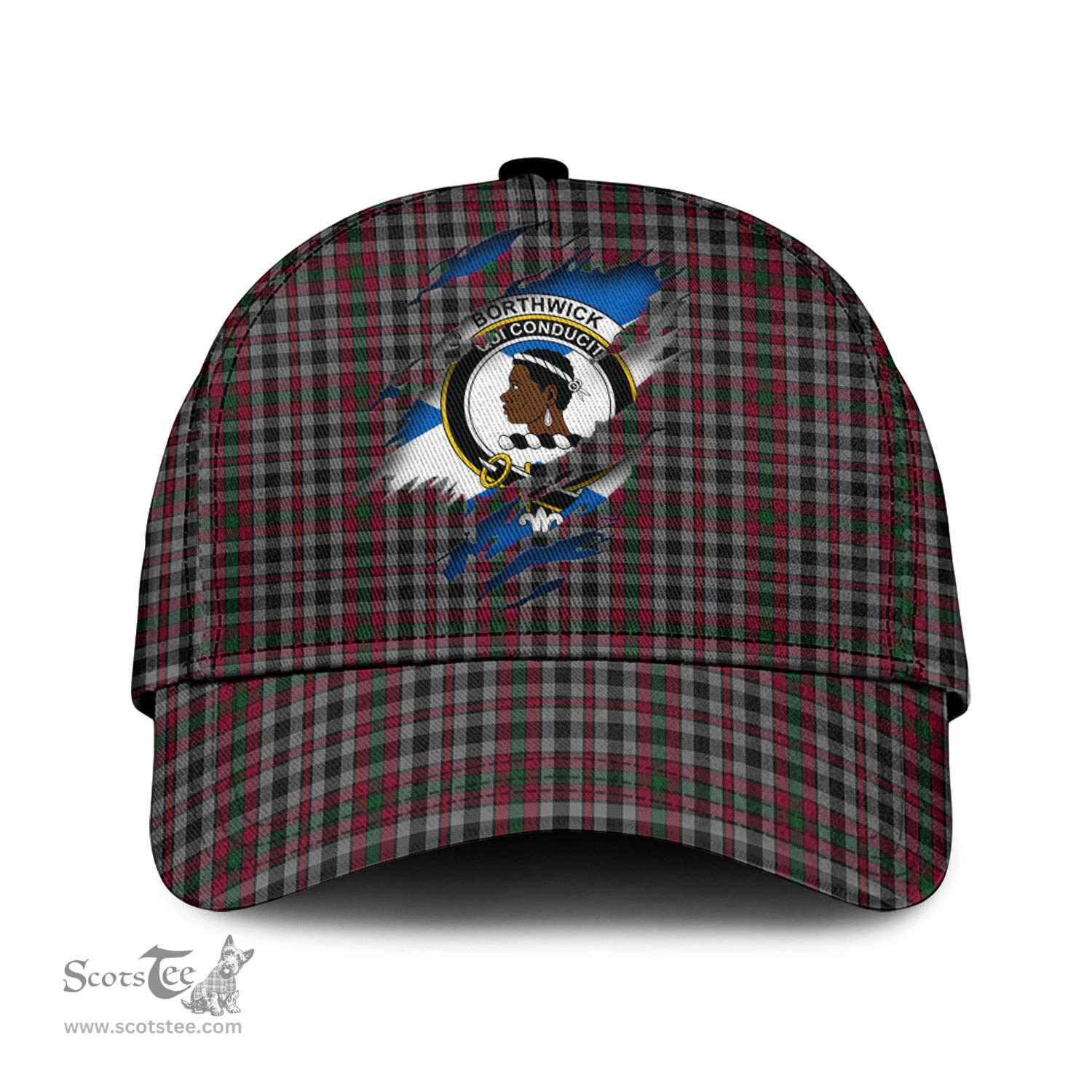 Scottish Borthwick Family Crest In Me Style Tartan Cap ScotsTee Shop - Tartan Plaid - scotstee.com