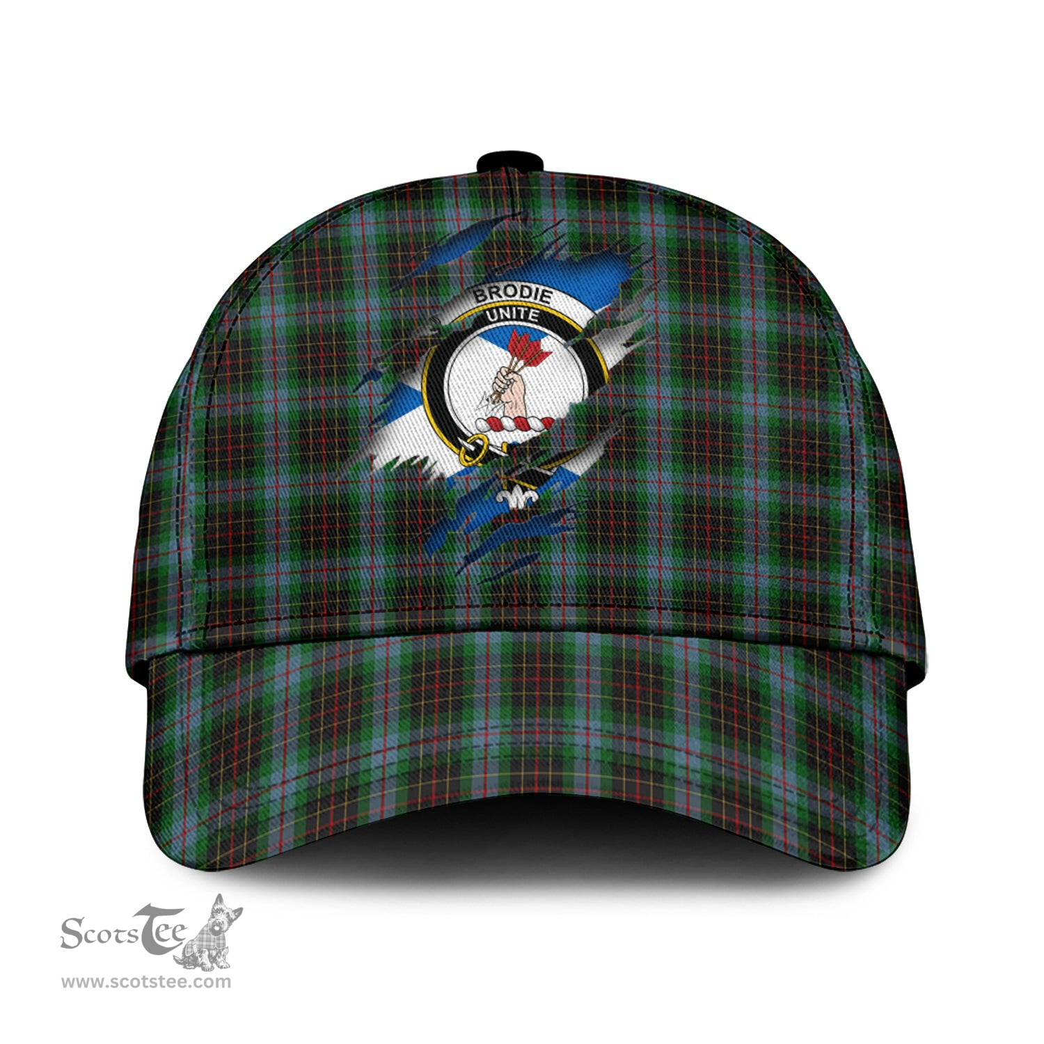 Scottish Brodie Hunting Family Crest In Me Style Tartan Cap ScotsTee Shop - Tartan Plaid - scotstee.com