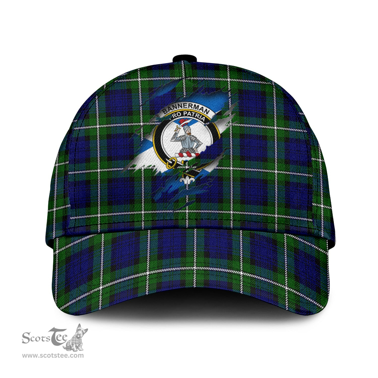 Scottish Bannerman Family Crest In Me Style Tartan Cap ScotsTee Shop - Tartan Plaid - scotstee.com
