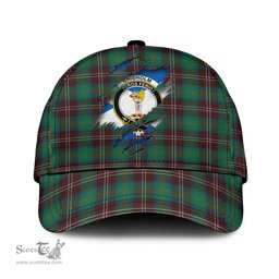 Scottish Chisholm Hunting Ancient Family Crest In Me Style Tartan Cap ScotsTee Shop - Tartan Plaid - scotstee.com