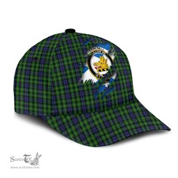 Scottish Campbell of Breadalbane Family Crest In Me Style Tartan Cap ScotsTee Shop - Tartan Plaid - scotstee.com
