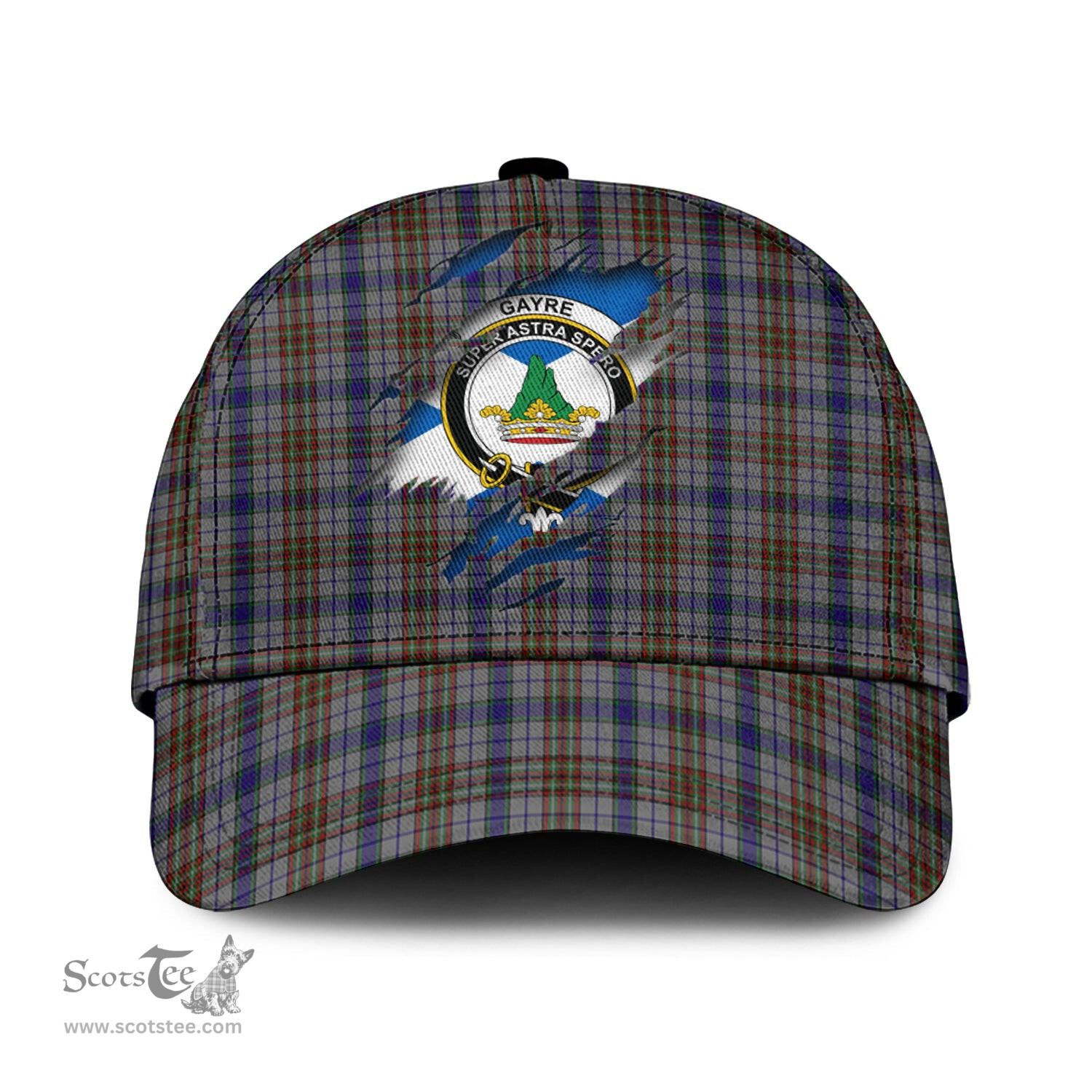 Scottish Gayre Hunting Family Crest In Me Style Tartan Cap ScotsTee Shop - Tartan Plaid - scotstee.com