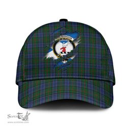 Scottish Colquhoun Family Crest In Me Style Tartan Cap ScotsTee Shop - Tartan Plaid - scotstee.com