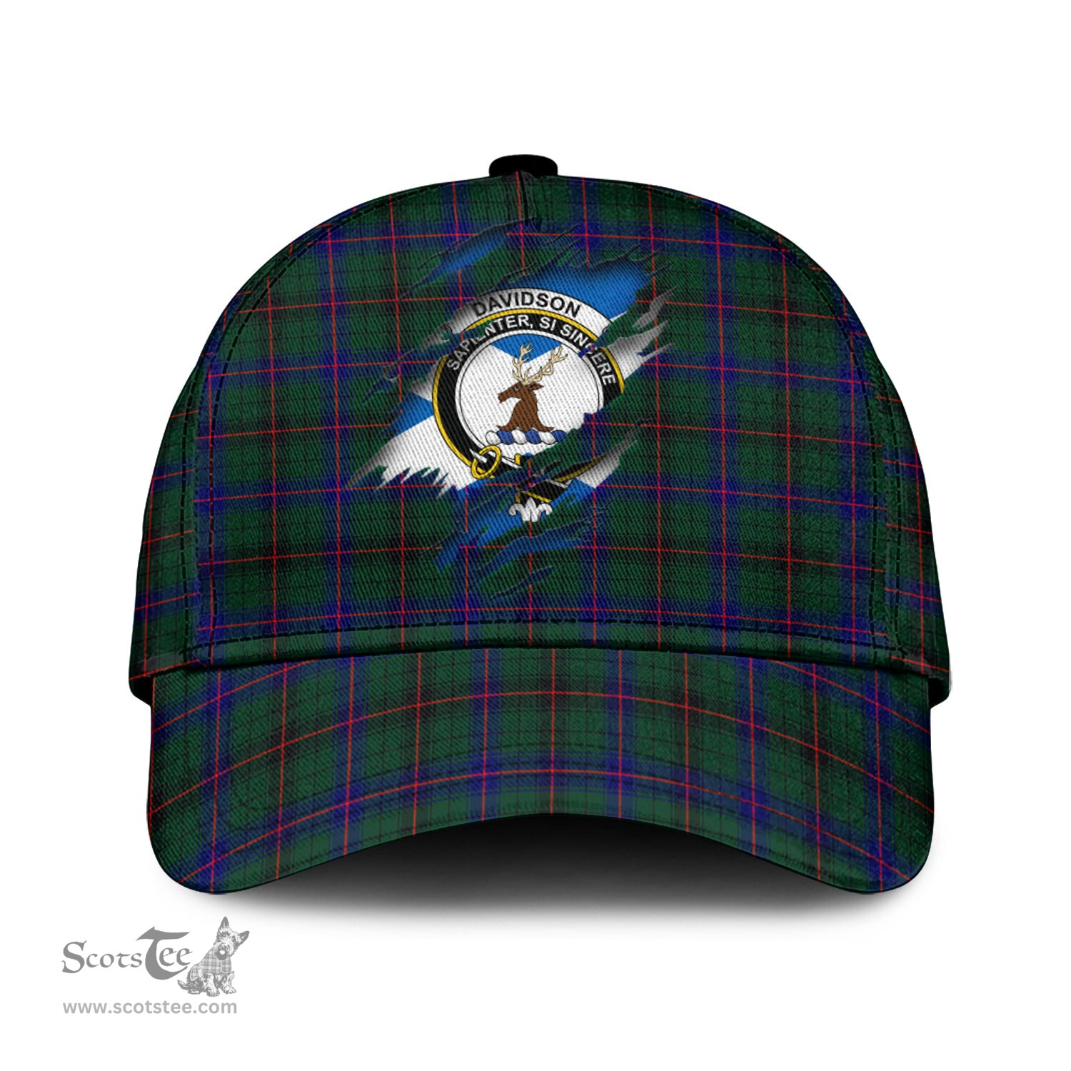 Scottish Davidson Modern Family Crest In Me Style Tartan Cap ScotsTee Shop - Tartan Plaid - scotstee.com
