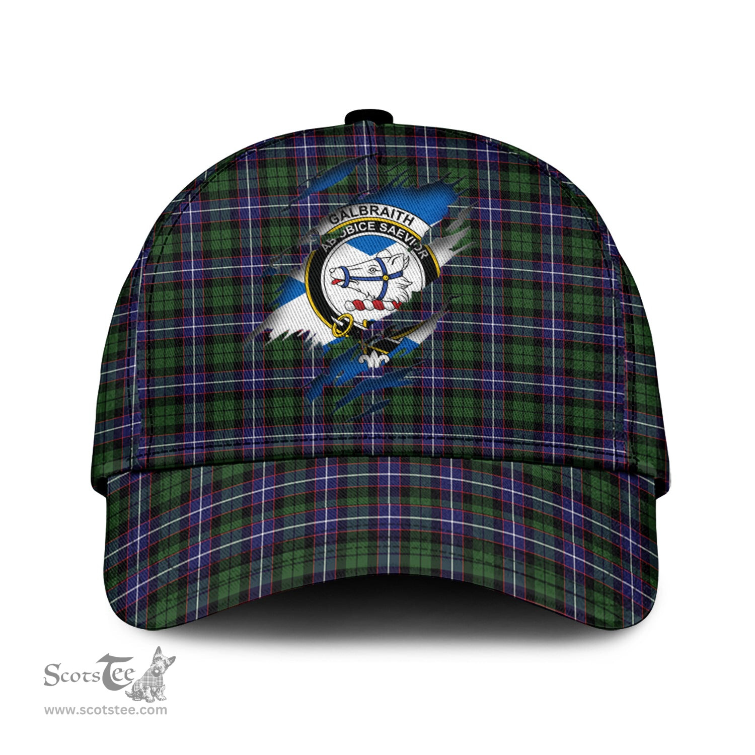 Scottish Galbraith Modern Family Crest In Me Style Tartan Cap ScotsTee Shop - Tartan Plaid - scotstee.com