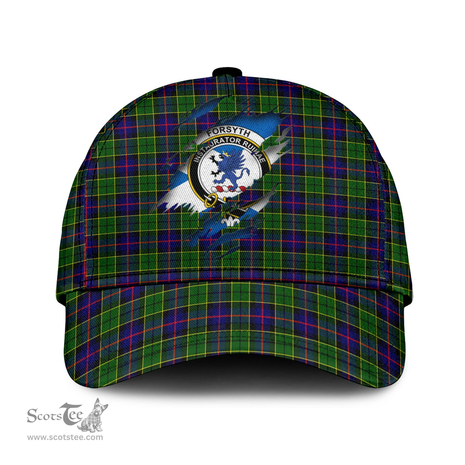 Scottish Forsyth Modern Family Crest In Me Style Tartan Cap ScotsTee Shop - Tartan Plaid - scotstee.com