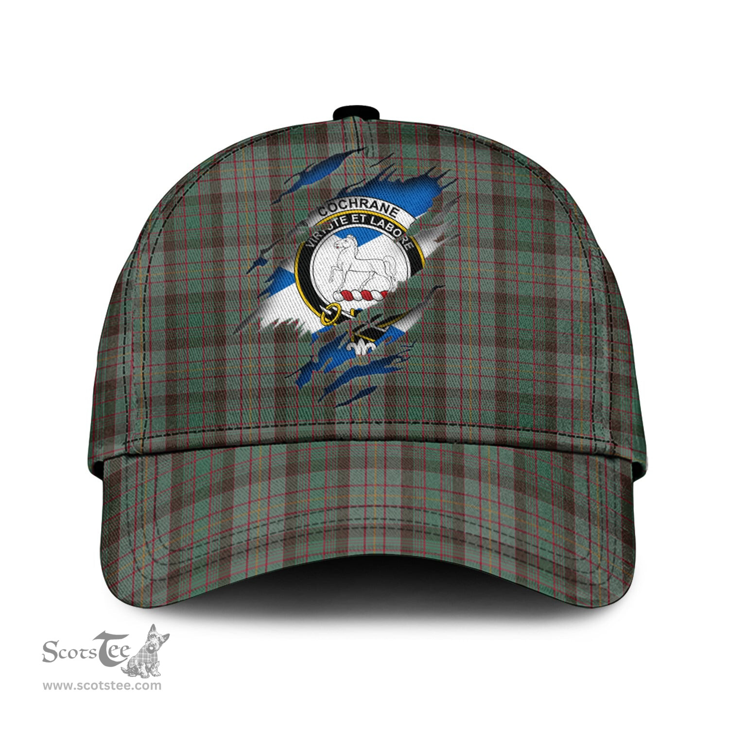 Scottish Cochrane Hunting Family Crest In Me Style Tartan Cap ScotsTee Shop - Tartan Plaid - scotstee.com