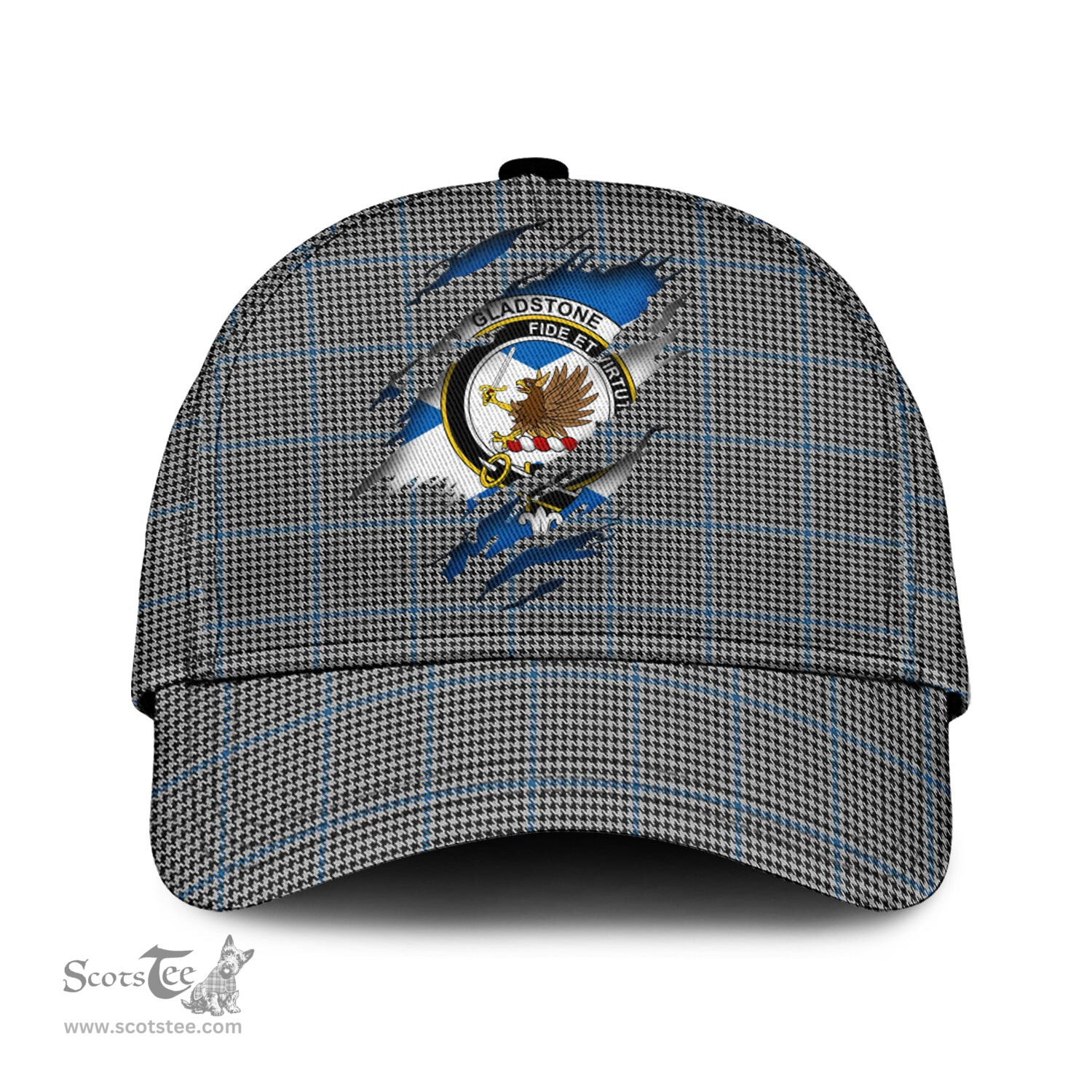 Scottish Gladstone Family Crest In Me Style Tartan Cap ScotsTee Shop - Tartan Plaid - scotstee.com