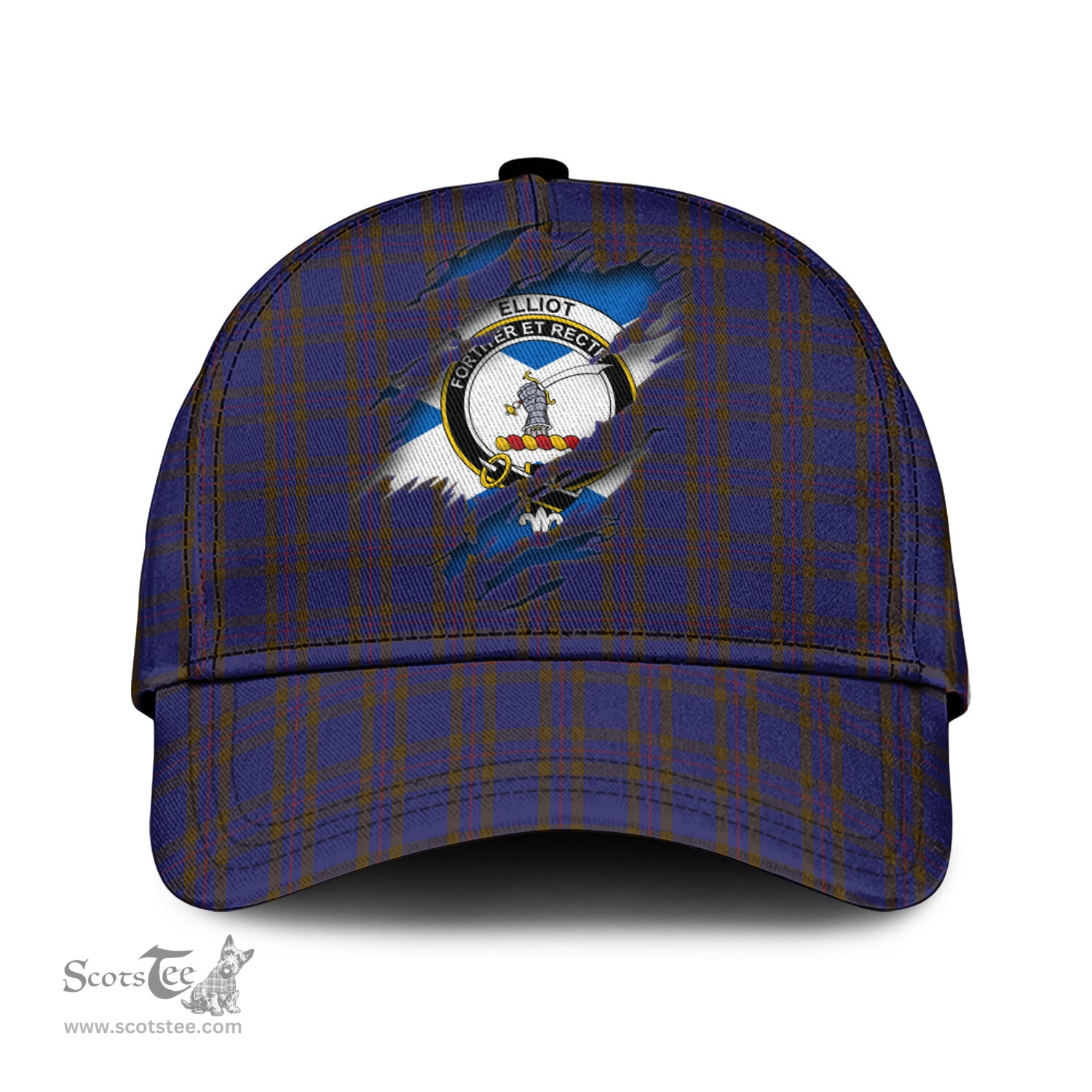 Scottish Elliot Family Crest In Me Style Tartan Cap ScotsTee Shop - Tartan Plaid - scotstee.com