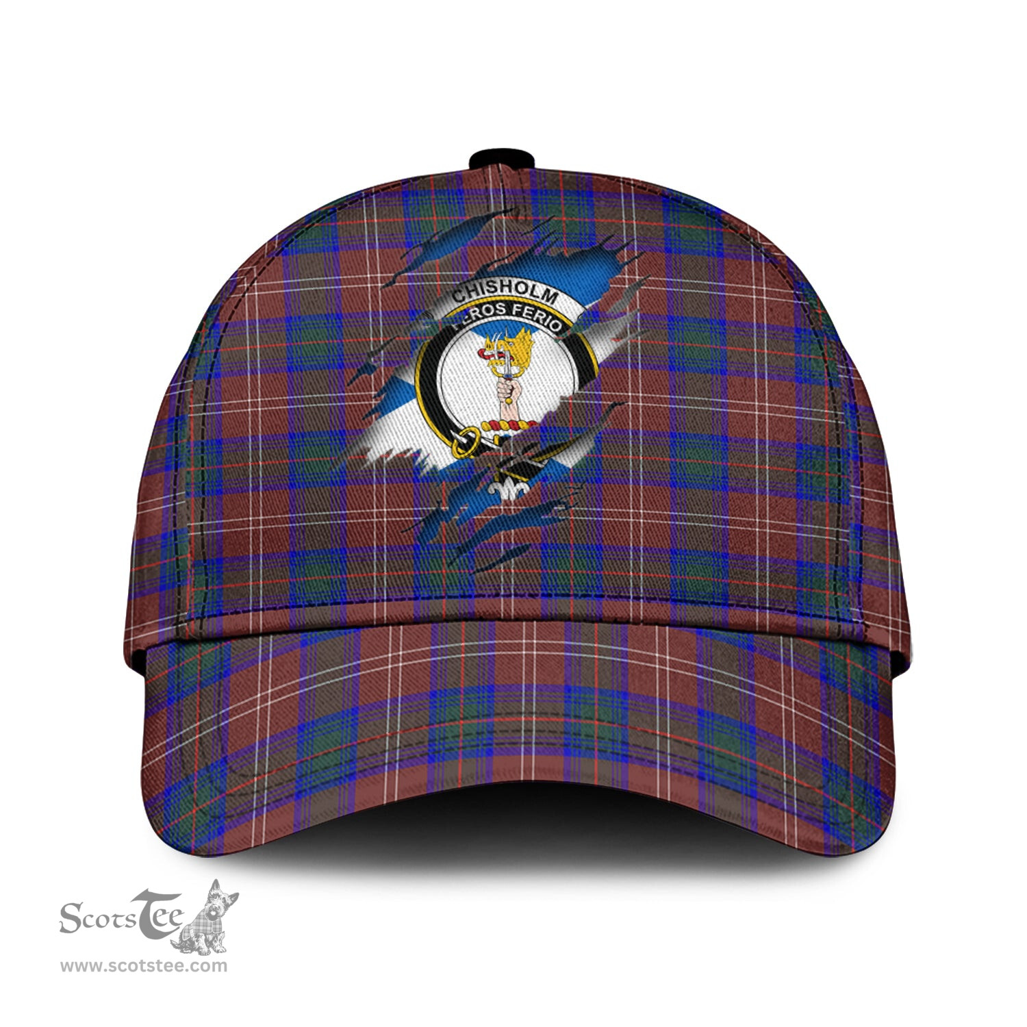 Scottish Chisholm Hunting Modern Family Crest In Me Style Tartan Cap ScotsTee Shop - Tartan Plaid - scotstee.com