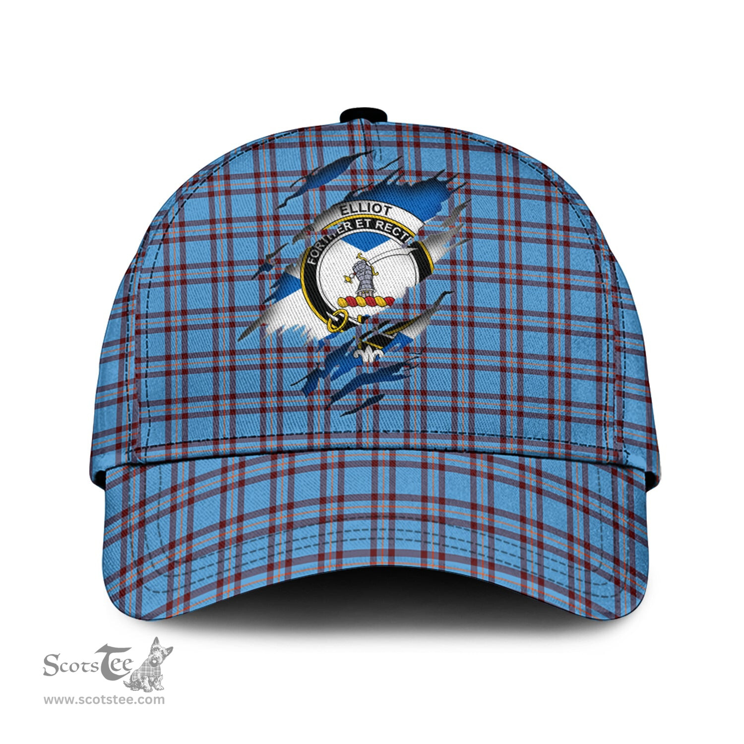 Scottish Elliot Ancient Family Crest In Me Style Tartan Cap ScotsTee Shop - Tartan Plaid - scotstee.com